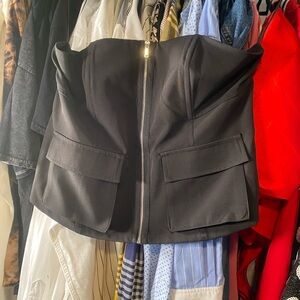 Black Corset Jacket with Zipper